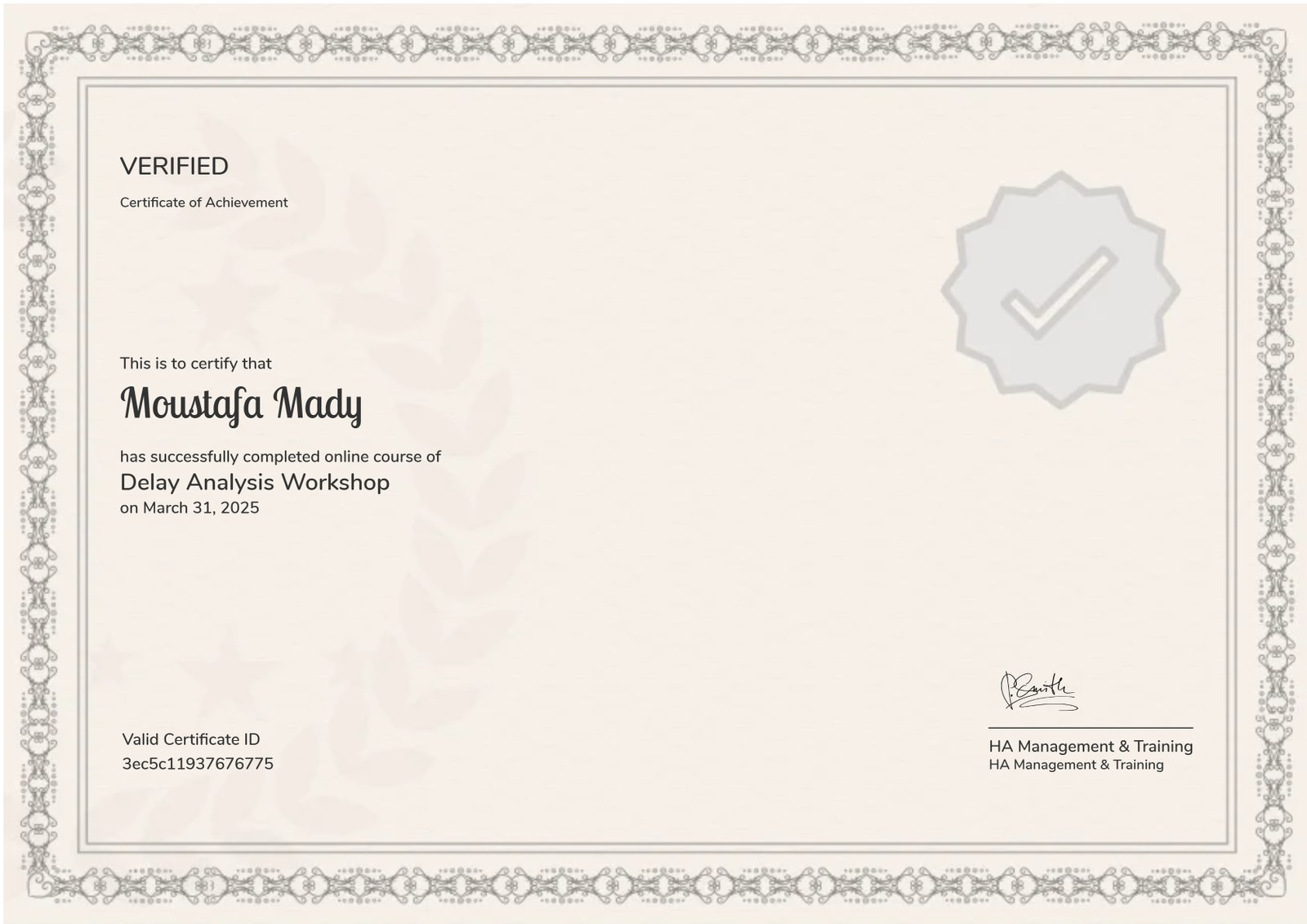 Delay Analysis Workshop